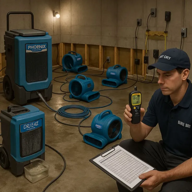 Structural Drying and Dehumidification process in Erath, LA